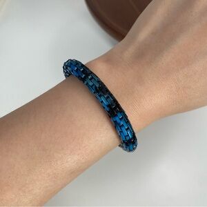 4/$15 Blue Grey Chain Stretch Bracelet